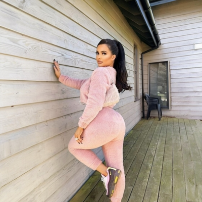 Blush Teddy Lounge Set | Cozy 2-Piece Outfit