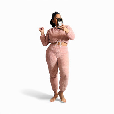 Blush Teddy Lounge Set | Cozy 2-Piece Outfit