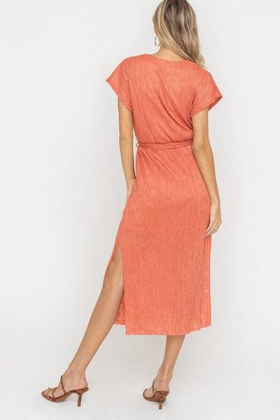 Ginger Spice Wrap Style Belted Midi Dress